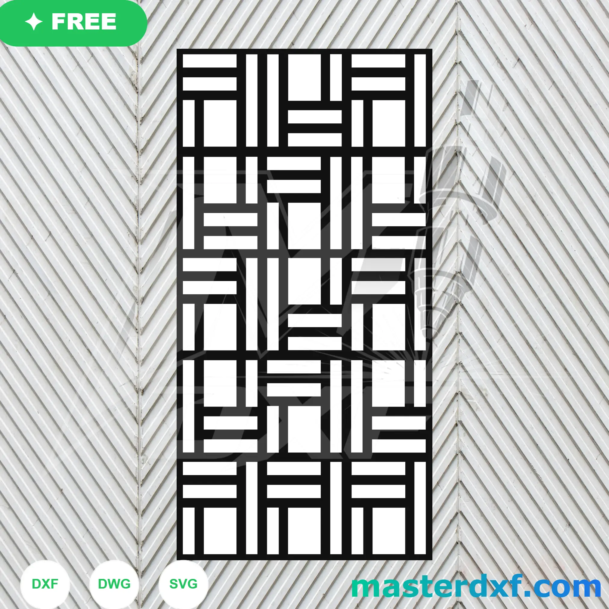 Basket Weave Block DXF Pattern for Structured Fence Panels DXF File